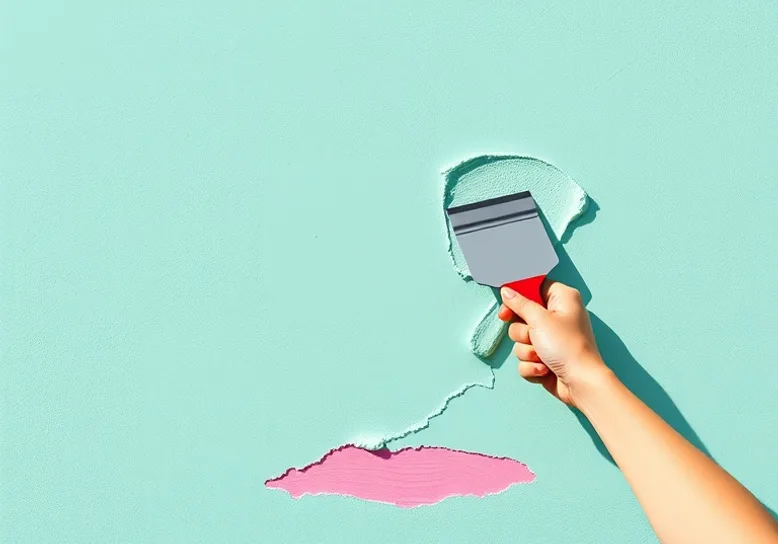 Application d'un enduit décoratif à la lisseuse sur un mur